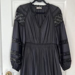 Ulla Johnson black crochet lace dress